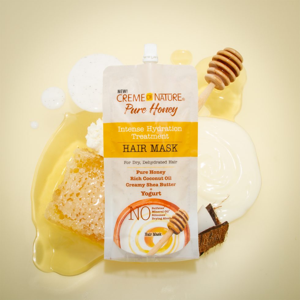 CREME OF NATURE PURE HONEY INTENSE HYDRATION TREATMENT HAIR MASK (W/ YOGURT) 3.8 OZ.