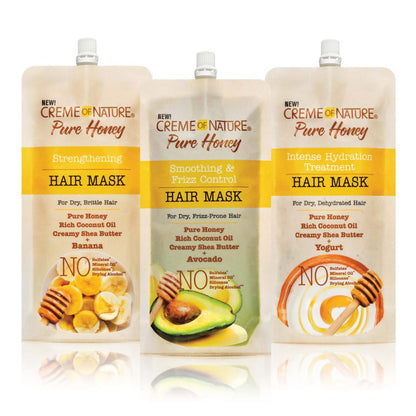 CREME OF NATURE PURE HONEY INTENSE HYDRATION TREATMENT HAIR MASK (W/ YOGURT) 3.8 OZ.