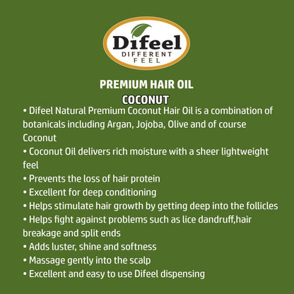 DIFEEL 99% NATURAL PREMIUM HAIR OIL 7.1 OZ.