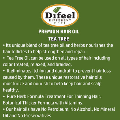 DIFEEL 99% NATURAL PREMIUM HAIR OIL 7.1 OZ.