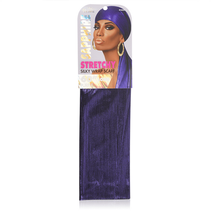 MS. REMI SAPPHIRE STRETCHY SILKY WRAP SCARF 60”