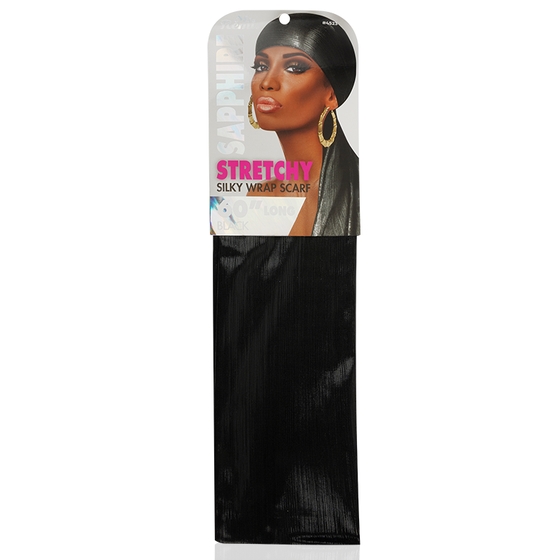MS. REMI SAPPHIRE STRETCHY SILKY WRAP SCARF 60”