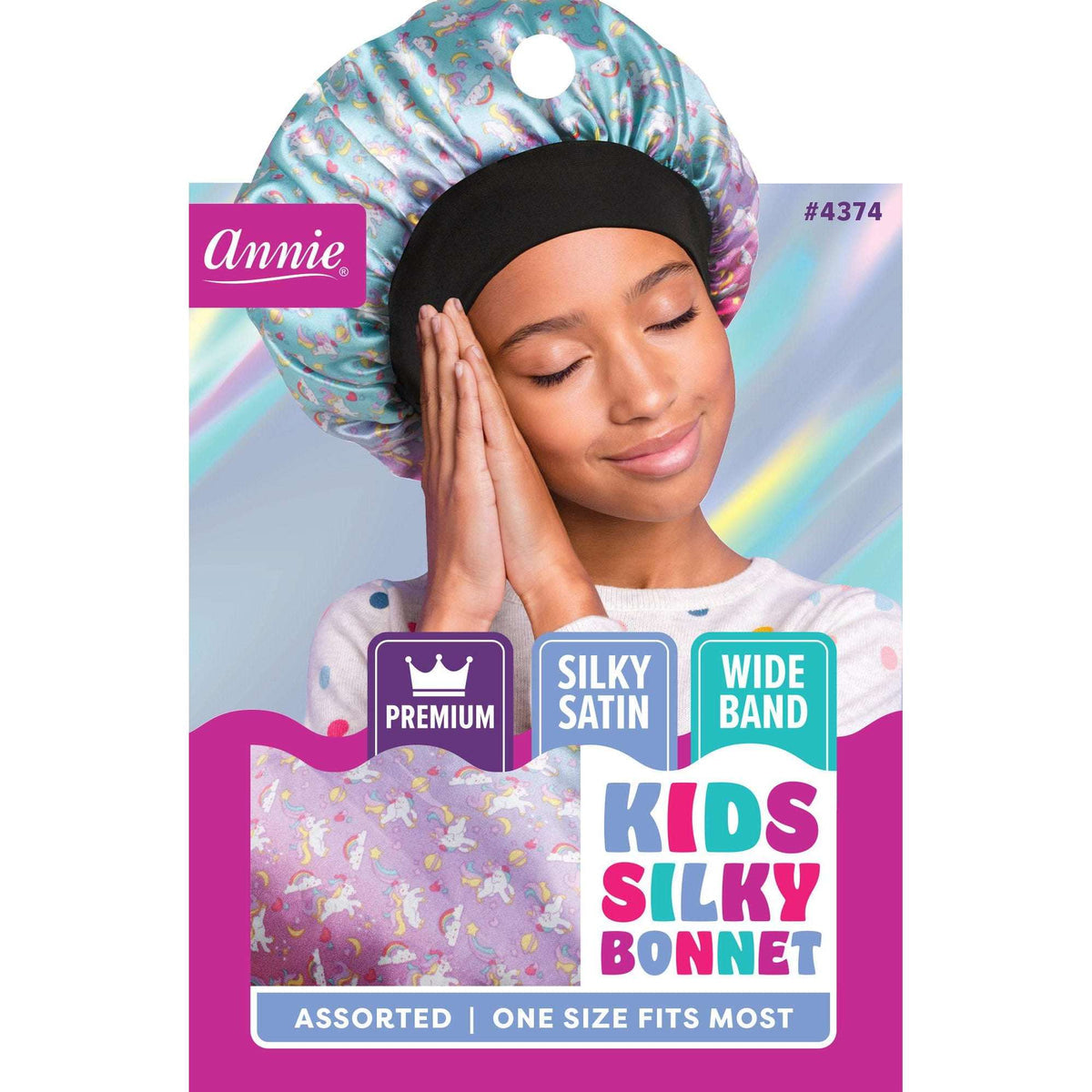 ANNIE PREMIUM KIDS SILKY WIDE EDGE BONNET DUAL LAYER ASSORT