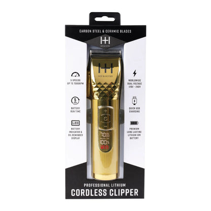 HOT & HOTTER PROFESSIONAL LITHIUM CORDLESS CLIPPER GOLD #5785