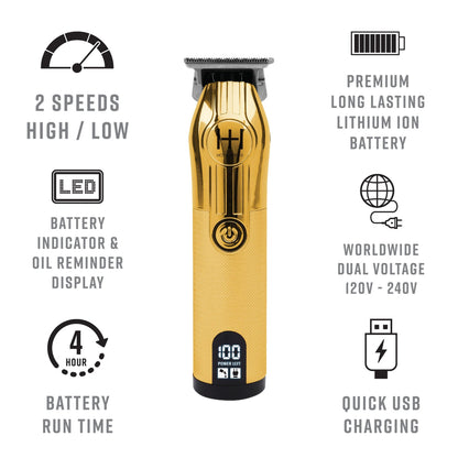 HOT & HOTTER PROFESSIONAL LITHIUM CORDLESS CLIPPER GOLD #5799