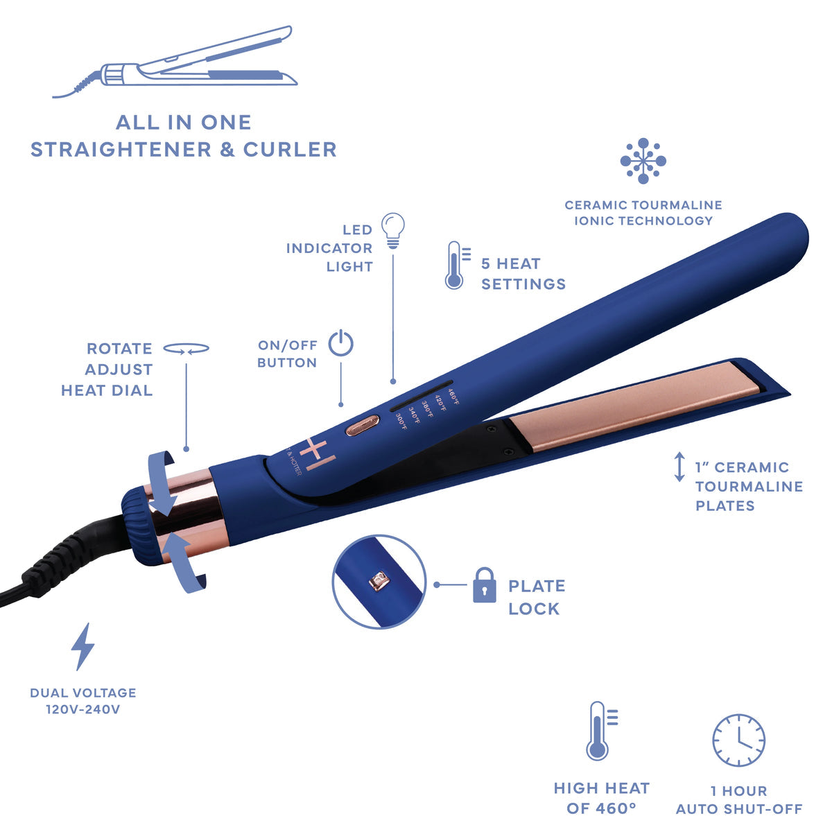 HOT & HOTTER MULTI-STYLER 1” BLUE #5898