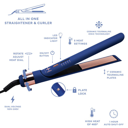 HOT & HOTTER MULTI-STYLER 1” BLUE #5898