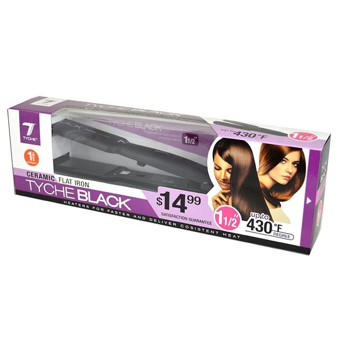 TYCHE 1.5" BLACK CERAMIC FLAT IRON #TB1.5
