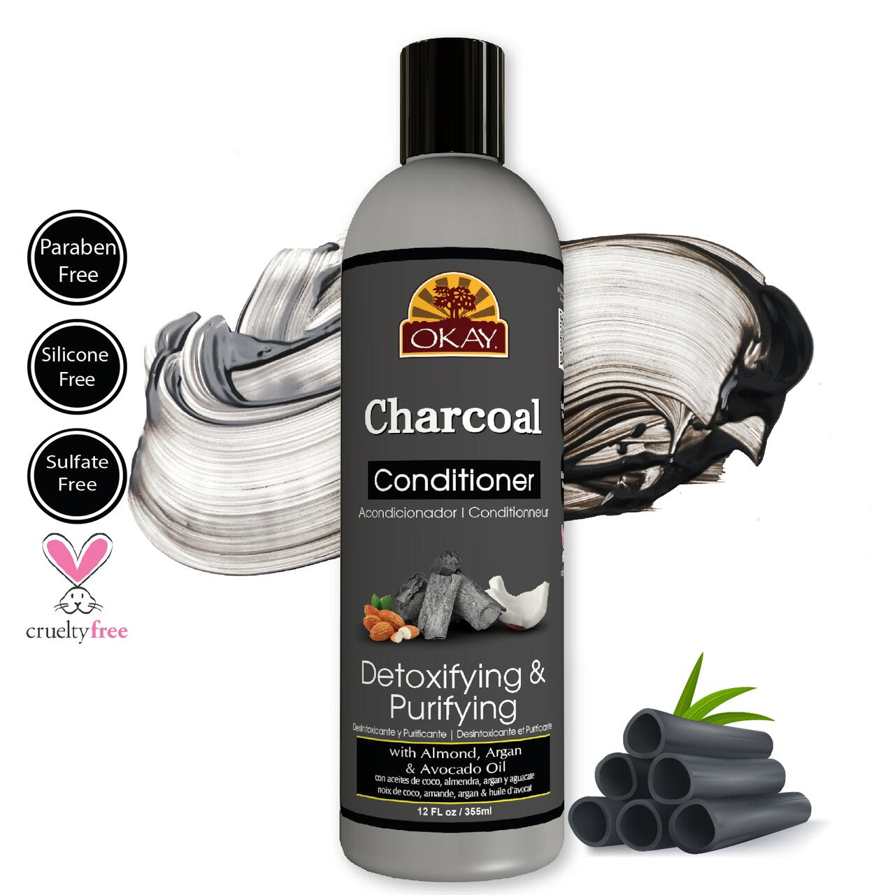 Okay Conditioner Charcoal Detoxifying & Purifying - 12oz.