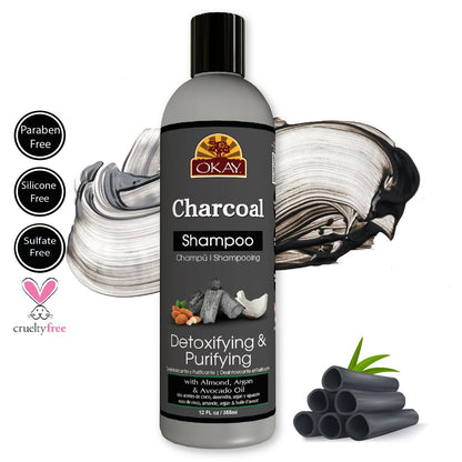 OKAY CHARCOAL DETOXIFYING & PURIFYING SHAMPOO 12OZ