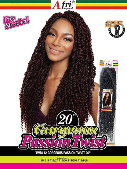 AFRI-NAPTURAL PRE-STRETCHED GORGEOUS PASSION TWIST 20"