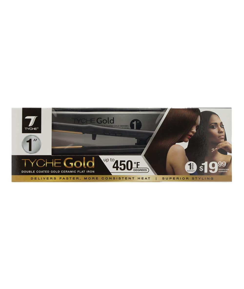 TYCHE 1" GOLD COATED CERAMIC FLAT IRON #TG100