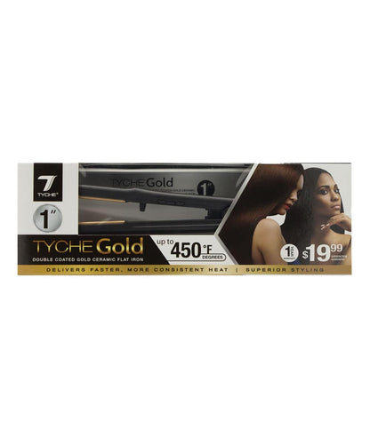TYCHE 1" GOLD COATED CERAMIC FLAT IRON #TG100