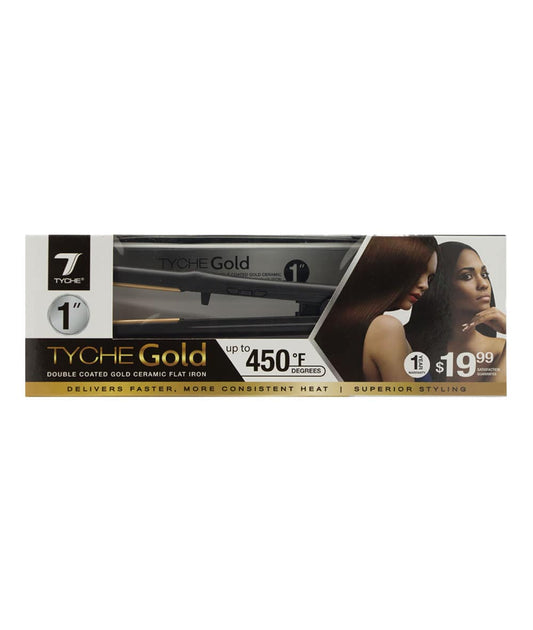TYCHE 1" GOLD COATED CERAMIC FLAT IRON #TG100