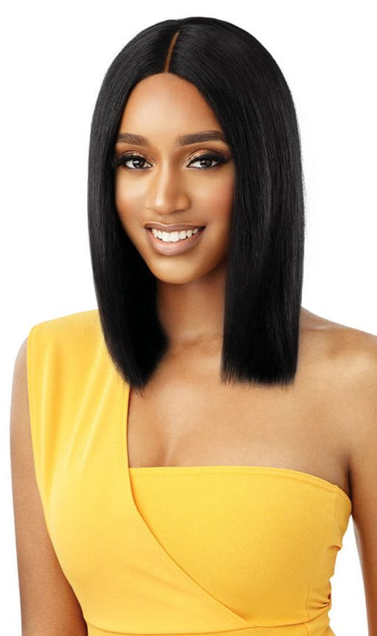 OUTRE 100% UNPROCESSED HUMAN HAIR LACE PART - WET & WAVY WIG - NATURAL CURLY 14”