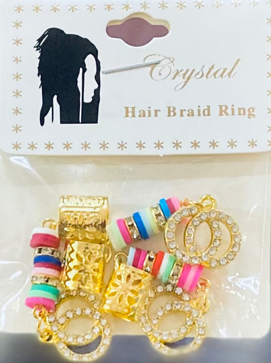 CRYSTAL COLLECTION MULTI-COLOR HAIR BRAID RING