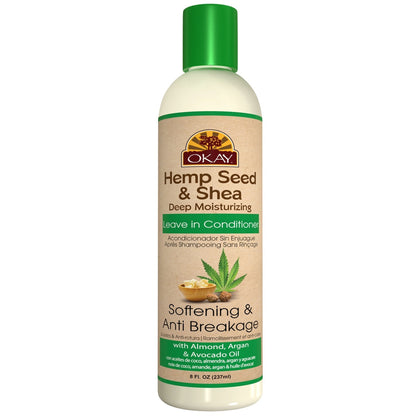 OKAY SHEA SOFTENING & ANTI BREAKAGE LEAVE-IN CONDITIONER 8OZ.