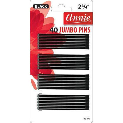 ANNIE BLACK JUMBO HAIR PINS - 2 3/4” (40CT)