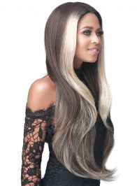 BOBBI BOSS HUMAN HAIR BLEND DEEP PART LACE FRONT WIG - MBLF362 ROSE