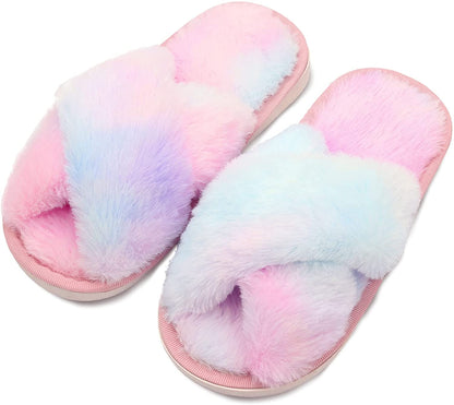 COTTON CANDY FUZZY SLIPPERS