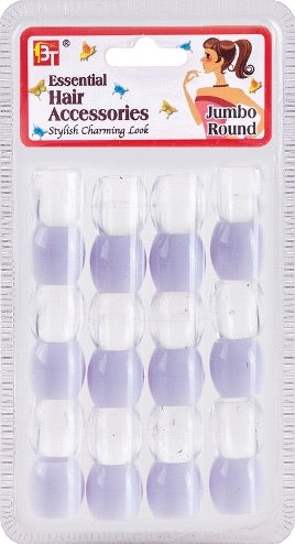 JUMBO ROUND BEADS 24 PCS (CLEAR/WHITE)