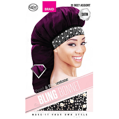 QFITT PEARL & RHINESTONE BLING SATIN BRAID