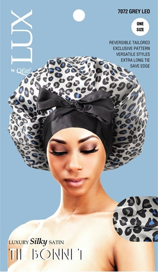 QFITT LUX SILKY SATIN TIE BONNET (LEO) - PATTERN