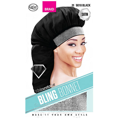 QFITT RHINESTONE BLING SATIN BONNET