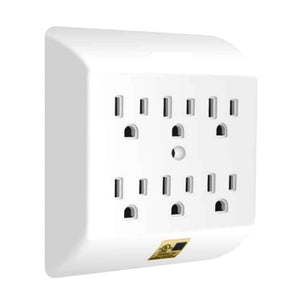 POWTECH 6 OUTLET WALL TAP (PT-7806BB)