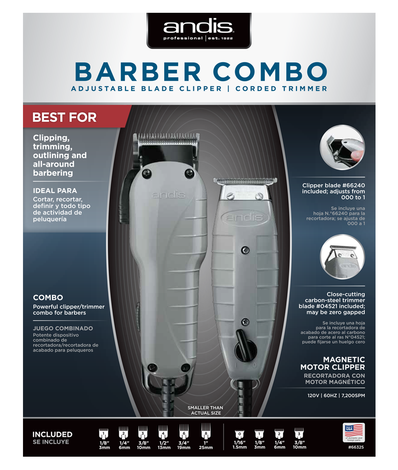 ANDIS BARBER COMBO SET #66325