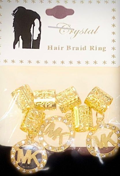 CRYSTAL COLLECTION GOLD MK HAIR BRAID RING