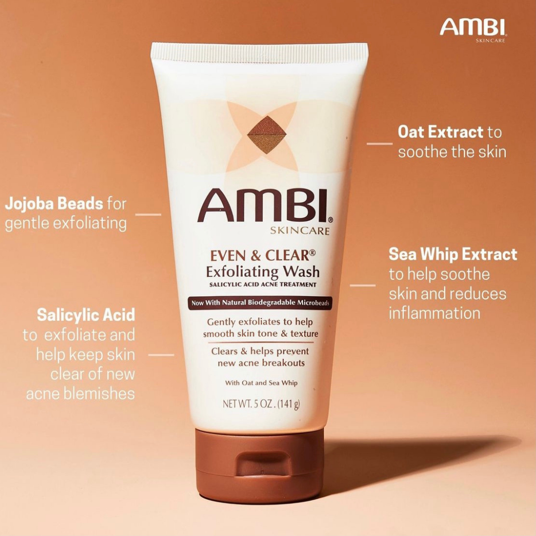 AMBI EVEN & CLEAR EXFOLIATING WASH 5 OZ.