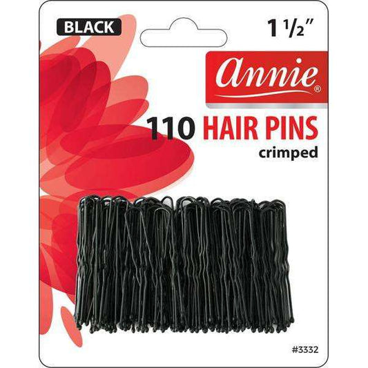 ANNIE BLACK CRIMPED HAIR PINS - 1 1/2” (110CT)