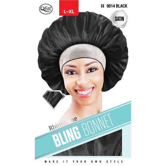 QFITT BLING SATIN BONNET - RHINESTONE