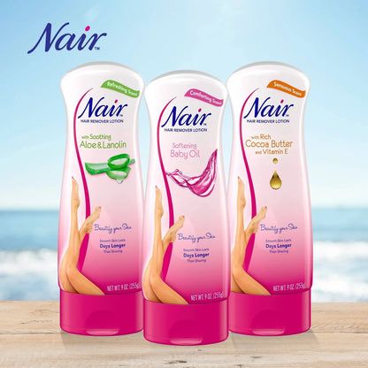 NAIR SOFTENING BABY OIL HAIR REMOVER LOTION 9 OZ.