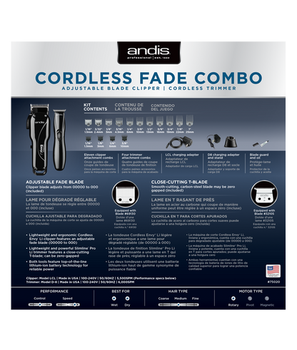 ANDIS CORDLESS FADE COMBO #75020