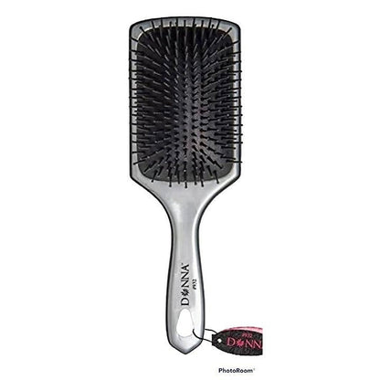 DONNA METALLIC SILVER PADDLE HAIR BRUSH