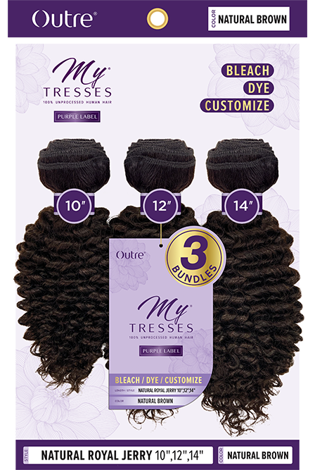 OUTRE MYTRESSES PURPLE LABLE 100% UNPROCESSED HAIR-NATURAL ROYAL JERRY