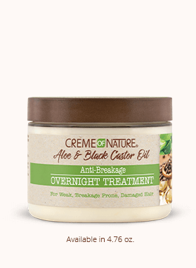 CREME OF NATURE ALOE & BLACK CASTOR OIL ANTI-BREAKAGE OVERNIGHT TREATMENT 4.76 OZ.