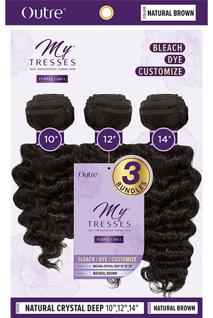 OUTRE MYTRESSES PURPLE LABLE 100% UNPROCESSED HAIR- NATURAL CRYSTAL DEEP