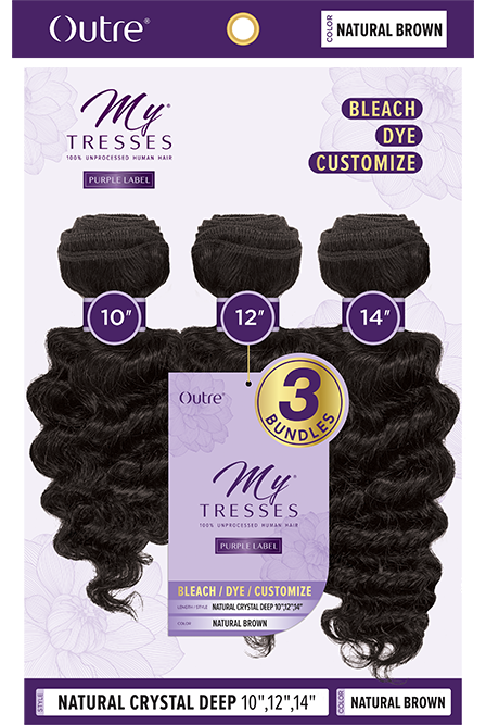 OUTRE MYTRESSES PURPLE LABLE 100% UNPROCESSED HAIR- NATURAL CRYSTAL DEEP