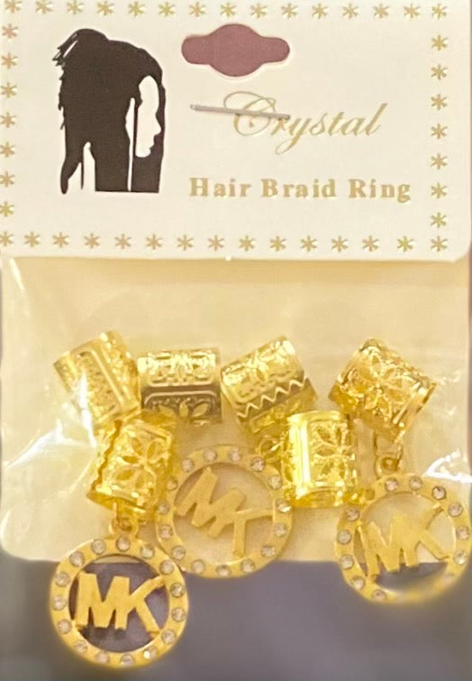 CRYSTAL COLLECTION GOLD MK HAIR BRAID RING