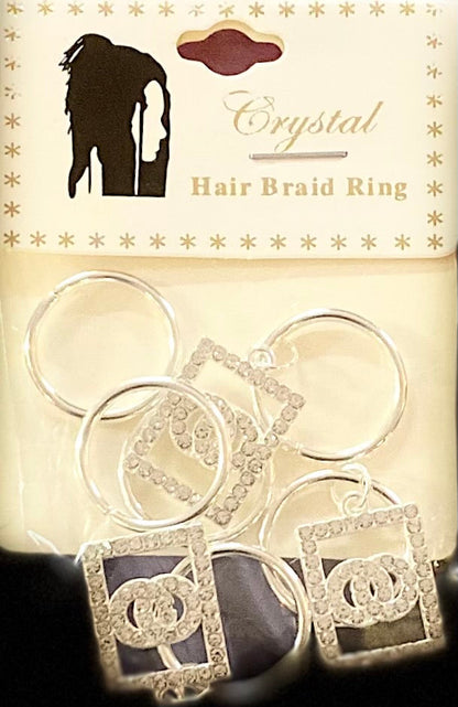 CRYSTAL COLLECTION SILVER HAIR BRAID RING