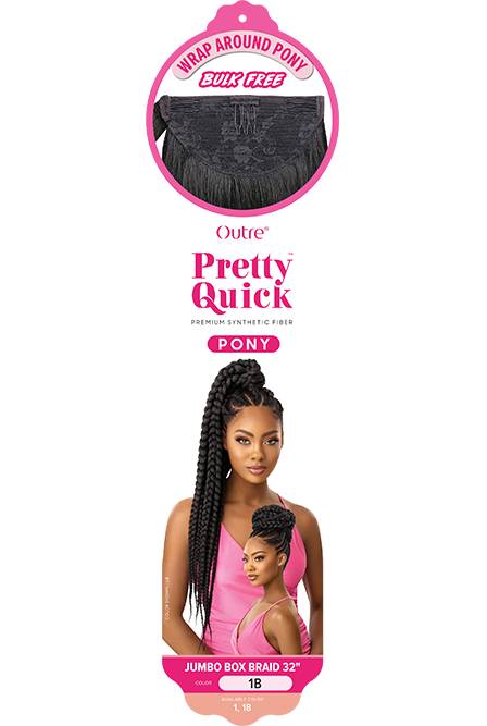 OUTRE SYNTHETIC PRETTY QUICK WRAP PONYTAIL JUMBO BOX BRAID 32"