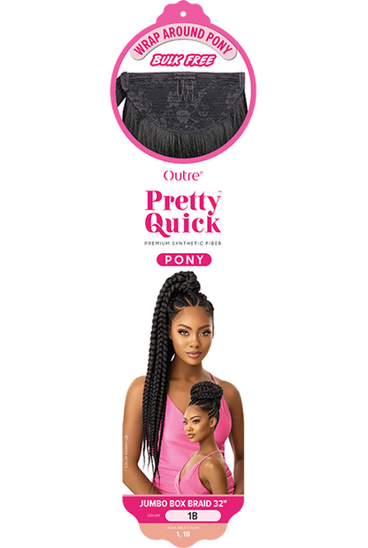 OUTRE SYNTHETIC PRETTY QUICK WRAP PONYTAIL JUMBO BOX BRAID 32"