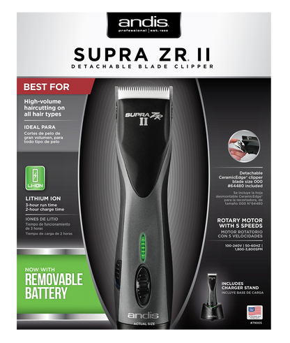 ANDIS SUPRA ZR II CORDLESS DETACHABLE CLIPPER #79005