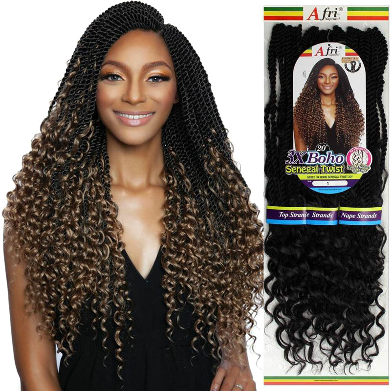 AFRI-NAPTURAL: 3X BOHO SENEGAL TWIST 20" (SB312)