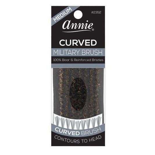 ANNIE MEDIUM MILITARY CURVED 100% PURE BOAR BRISTLES BRUSH
