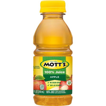 MOTTS 100% APPLE JUICE 8 FL OZ.