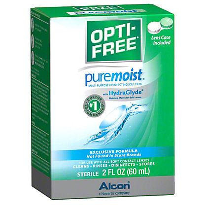OPTI-FREE PUREMOIST MULTI-PURPOSE DISINFECTING SOLUTION WITH LENS CASE, 2 OZ